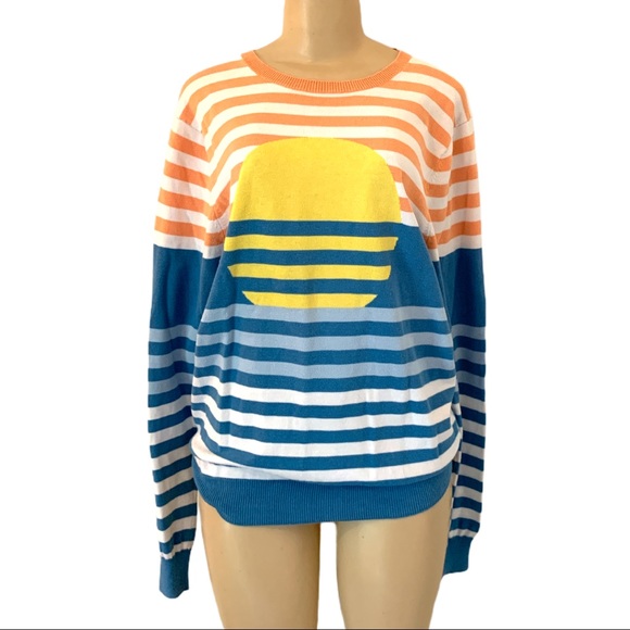 Le 31 Simons Summer Sun Striped Colour Block Knit Sweater - Picture 2 of 4